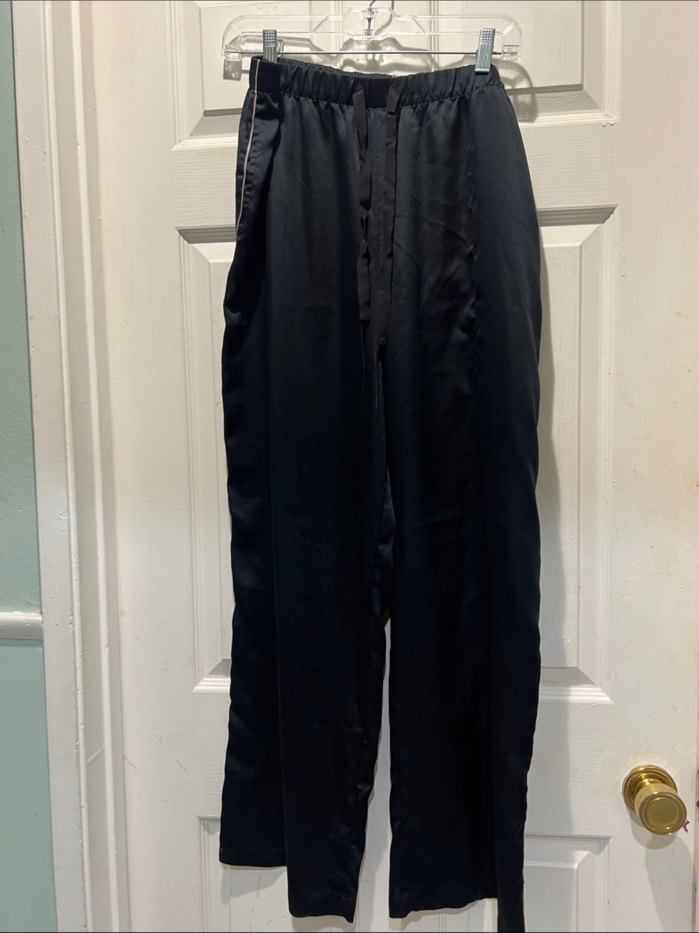 Victoria's Secret Black Satin Pajama Pants